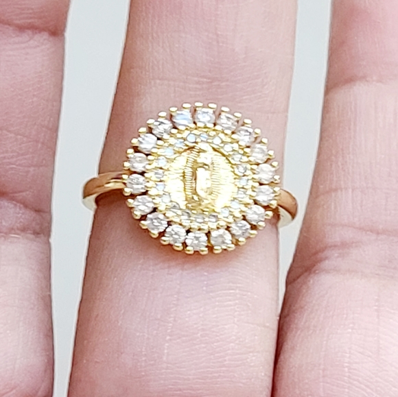 Guadalupe Adjustable Women's Ring. 14K Gold Plated.  New - Picture 4 of 9